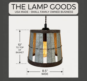 Galvanized Open Weave INDUSTRIAL Pendant Light - The Lamp Goods