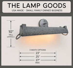 Galvanized Dome Farmhouse Wall Vanity Bathroom Light Fixture (3 sizes) - The Lamp Goods