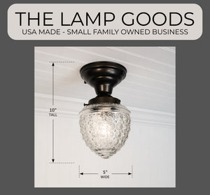 Antique Acorn Glass Flush Mount Ceiling Light | 5" - The Lamp Goods