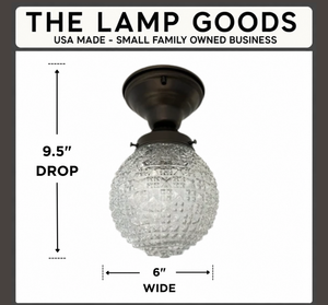 Authentic Antique Diamond Glass Ceiling Light
