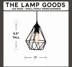 Black Industrial Cage Exposed Bulb Pendant Light