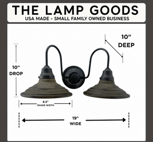 DOUBLE Rustic INDUSTRIAL Farmhouse Wall Light Fixture