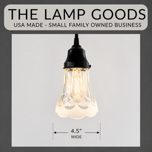 Delicate Taper Frosted Edge Pendant Light | 4.5" Width - The Lamp Goods