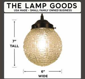 Diamond Square Clear Antique Glass PENDANT Light