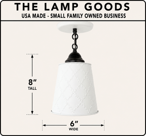 Embossed White Tin Ceiling Light