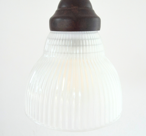 Farmhouse Light Frosted Ribbed Dome Pendant
