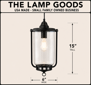 Farmhouse Clear Seeded Glass Lantern Pendant