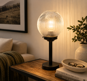 Farmhouse Holophane Globe Table Lamp - The Lamp Goods