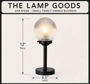 Farmhouse Holophane Globe Table Lamp - The Lamp Goods