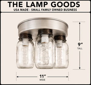 Farmhouse Mason Jar Quartet Flush Mount