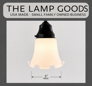 Farmhouse Milk Glass Ruffle Pendant Light | 5" Width - The Lamp Goods