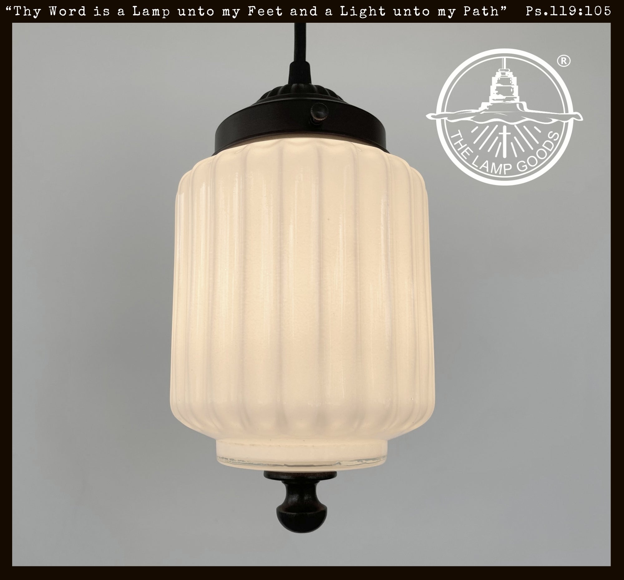 Fluted Mid Century Pendant Light Fixture