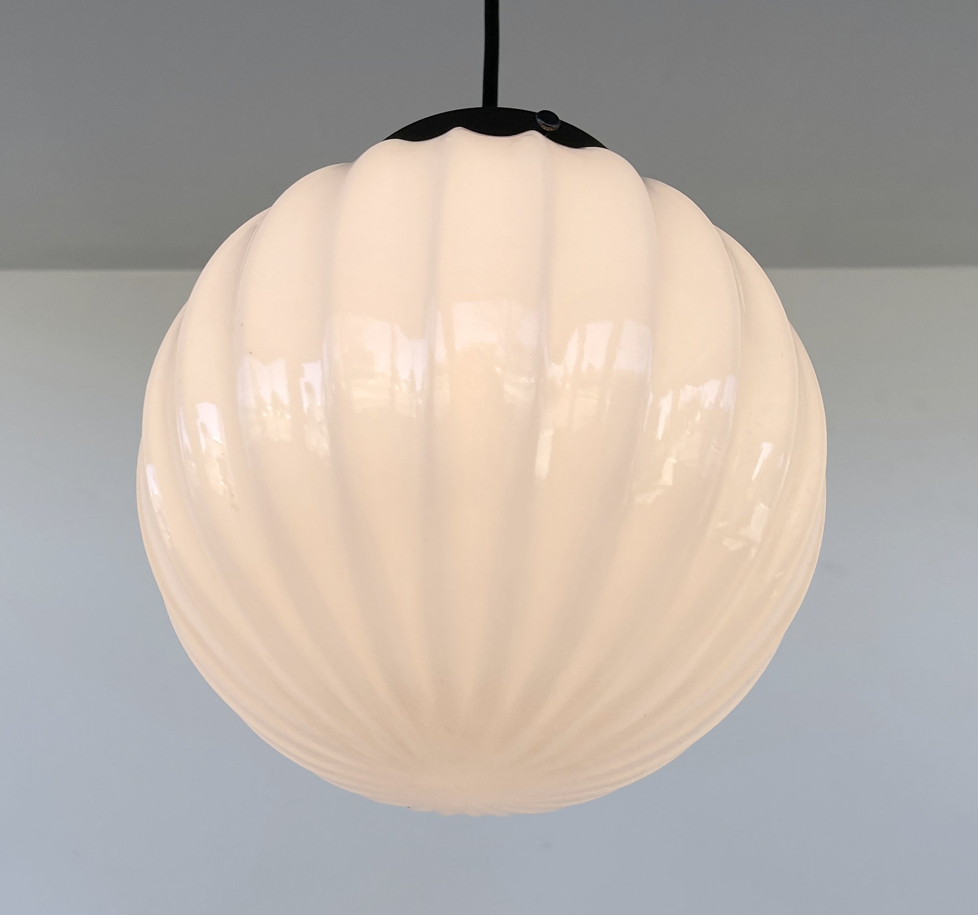 Authentic MID CENTURY 1960's Milk Glass PENDANT Light