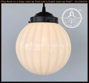 Authentic MID CENTURY 1960's Milk Glass PENDANT Light