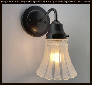 Fluted Antique Vanity 1960s SCONCE Wall Light