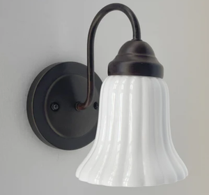 Fluted Milk Glass Wall Sconce - The Lamp Goods
