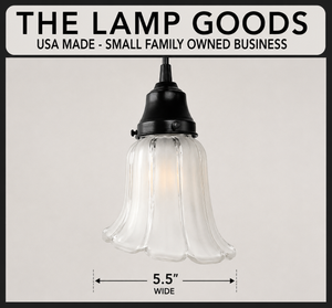 Frost and Clear Ribbed Angled Glass Pendant Light - The Lamp Goods