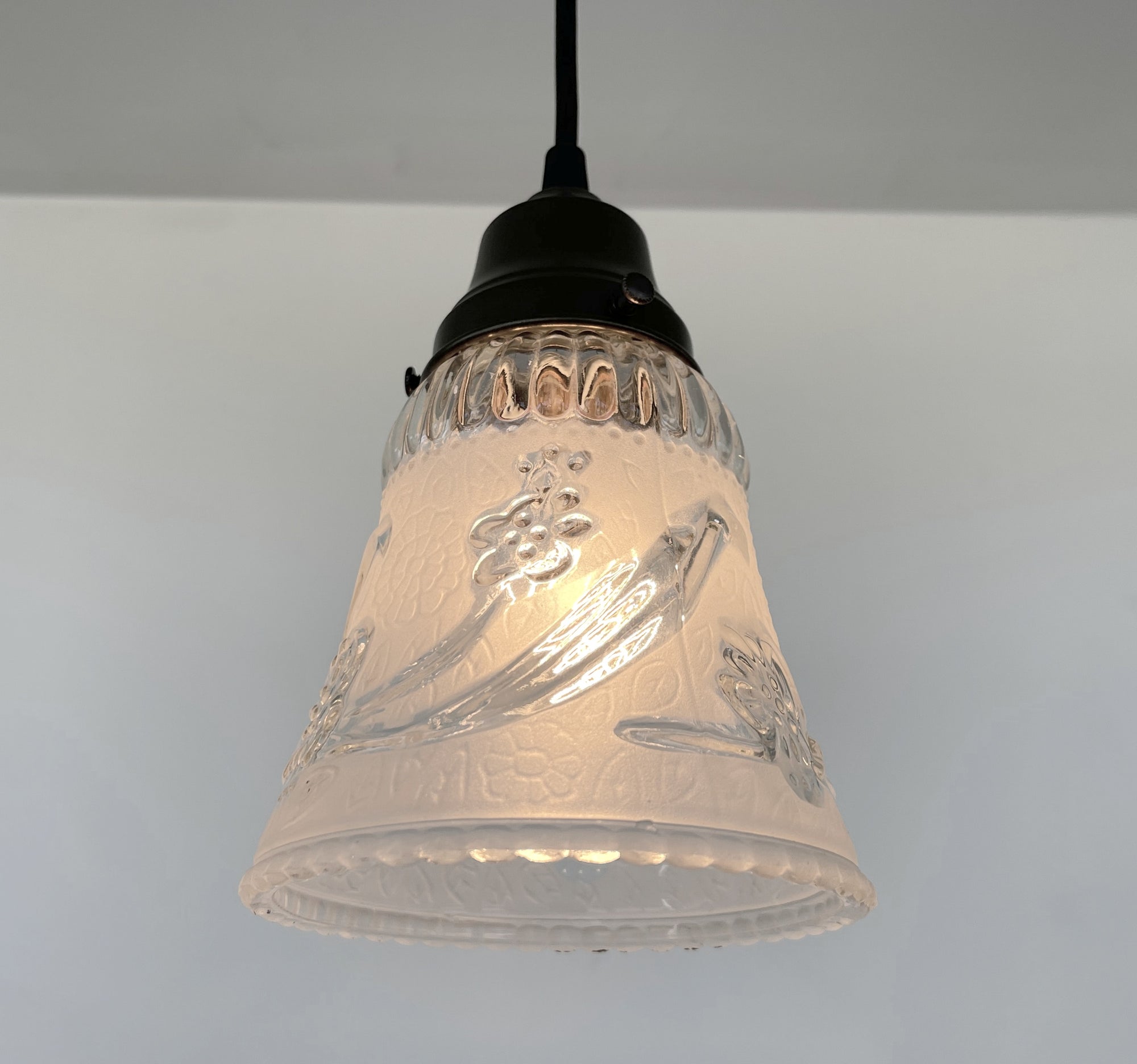 Vintage 1960's Frost & Clear PENDANT Light