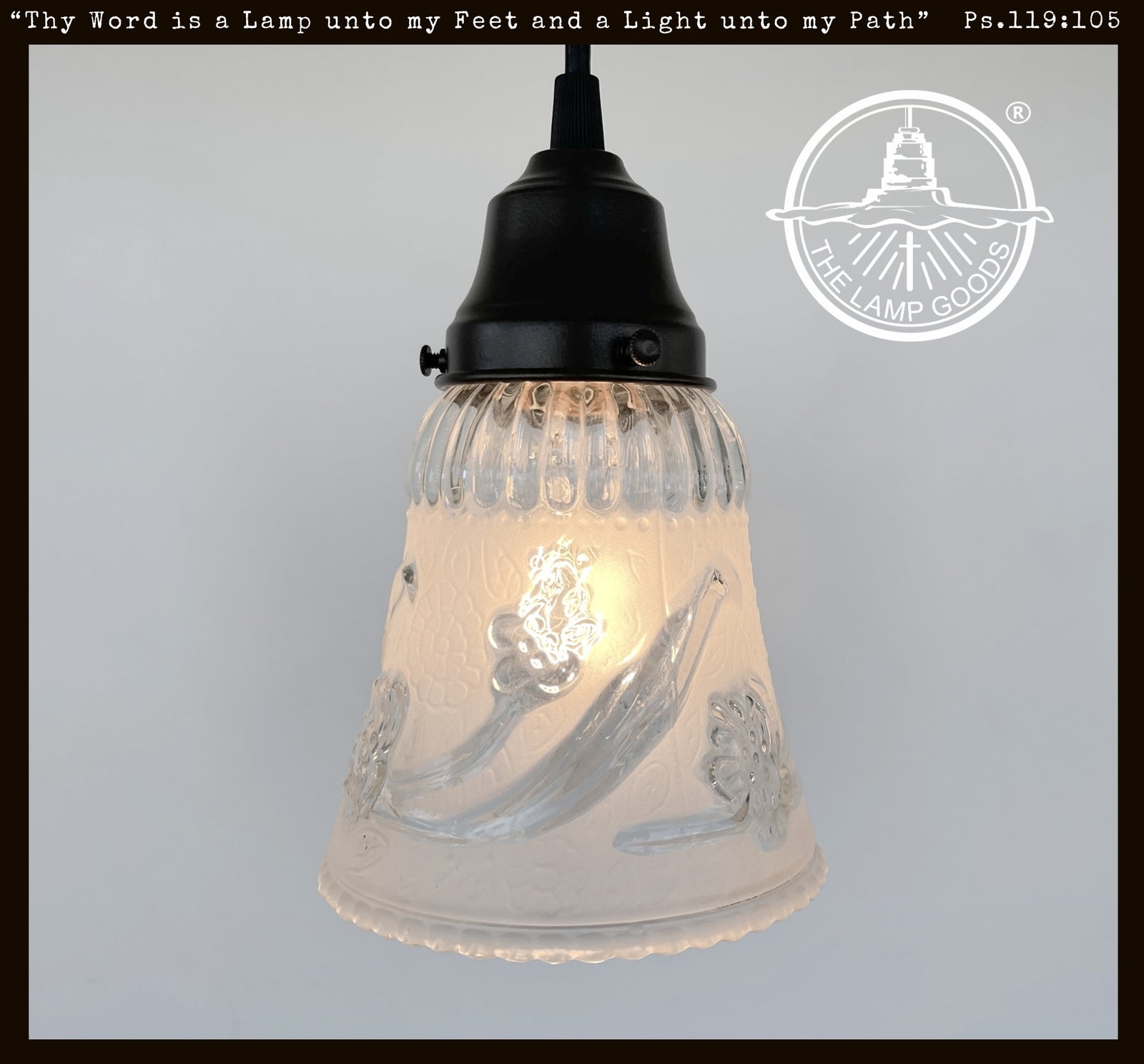 Vintage 1960's Frost & Clear PENDANT Light