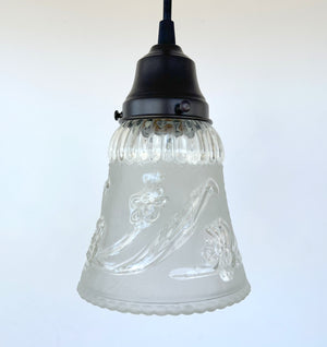 Vintage 1960's Frost & Clear PENDANT Light