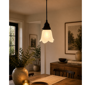 Frosted Art Deco Leaf Pendant - The Lamp Goods