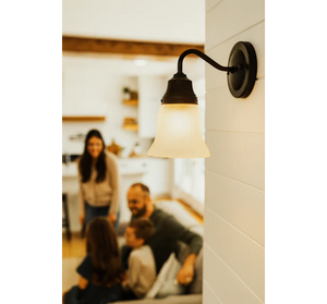 Frosted Bell-Shaped Holophane Glass Wall Sconce or Pendant Light - The Lamp Goods