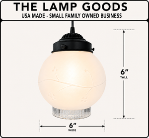 Frosted Embossed Berry Vine Globe Pendant Light