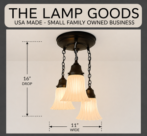 Frosted Flute Petal Ceiling Light Trio - The Lamp Goods