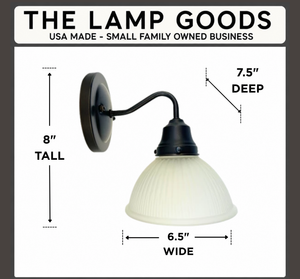 Frosted Glass Factory Holophane Wall Sconce Light Fixture