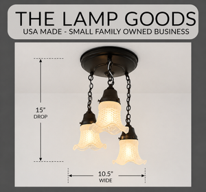 Frosted Hobnail Ceiling Light Trio - The Lamp Goods