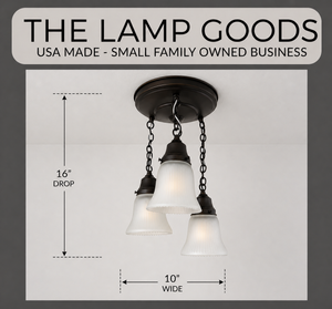Frosted Holophane Bell Ceiling Light Trio - The Lamp Goods