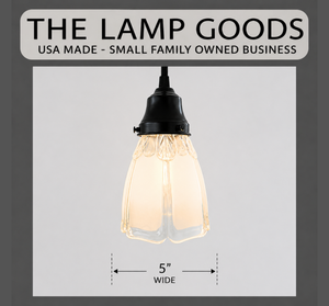 Frosted Panel Clear Leaf Rim Pendant Light | 5" Width - The Lamp Goods