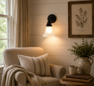 Frosted Petal Flare Wall Sconce