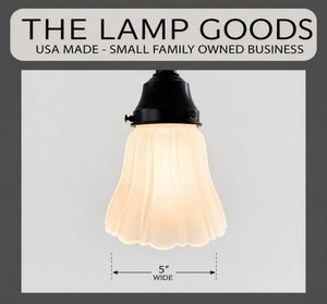 Frosted Ribbed Scalloped Edge Pendant Light | 5" Width - The Lamp Goods