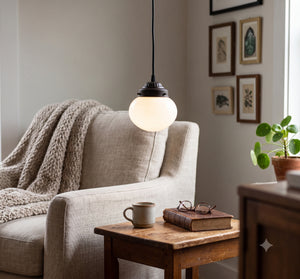 Petite Bubble Milk Glass Pendant Light