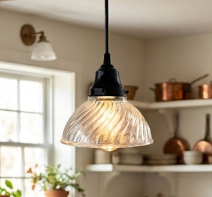 Holophane Subtle Swirl Pendant Light | 6.5" Width - The Lamp Goods