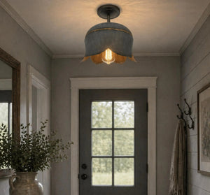Large Lotus Galvanized Ceiling Light