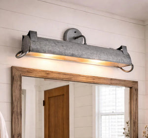 Galvanized Dome Farmhouse Wall Vanity Bathroom Light Fixture (3 sizes) - The Lamp Goods