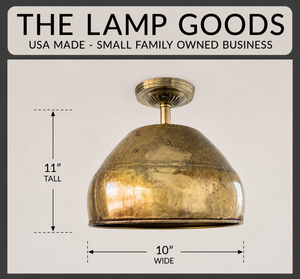 GOLD Rustic Bucket Farmhouse Ceiling Light - The Lamp Goods