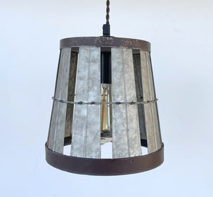 Galvanized Open Weave INDUSTRIAL Pendant Light