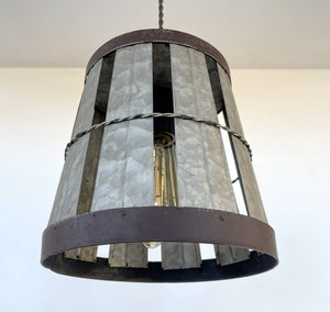 Galvanized Open Weave INDUSTRIAL Pendant Light