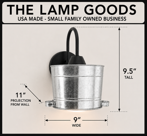 Galvanized Farm Bucket Wall Sconce