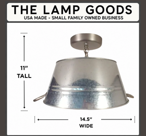 Galvanized Laundry Wash Tub Ceiling Light