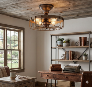 Rustic Industrial Cage Ceiling Light | 11.5"