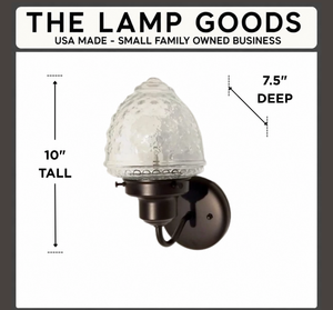 Glass Torch Clear Acorn Wall Sconce