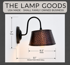 Gooseneck Rustic Hammered Copper Wall Sconce - The Lamp Goods
