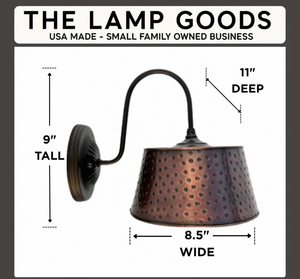 Gooseneck Rustic Hammered Copper Wall Sconce