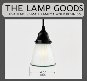 Green Rim Frosted Holophane Pendant - The Lamp Goods