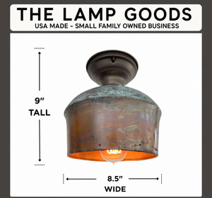Handcrafted Copper Farmhouse Ceiling Light | 8.5" Flush Mount