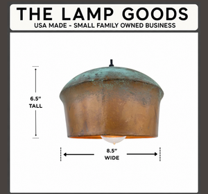 Handcrafted Copper Pendant Light | 8.5" | Farmhouse Kitchen Pendant - The Lamp Goods